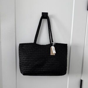 NWT Madewell Woven Leather Tote Black
